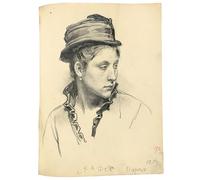 YIMACBJXX Famous Poster Artworks Posters And Prints Woman with Hat Head Turned to the Side by Ilya Efimovich Repin Canvas Artwork Print for Home Decor 60x90cm