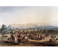 YIMACBJXX Famous Wall Art Decor Canvas Picture Wall Camp of Piekann Indians by George Catlin Graffiti Art Pictures for Home Decor 60x90cm