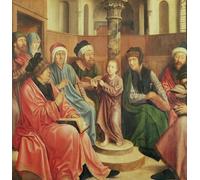 YIMACBJXX Famous Wall Art Decor Canvas Picture Wall Christ Among the Doctors by Quentin Massys or Metsys Graffiti Art Pictures for Home Decor 60x90cm