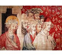 YIMACBJXX Famous Wall Art Decor Canvas Picture Wall Detail of Men Listening to the Angel Predicting Their Torture From by Nicolas Bataille Graffiti Art Pictures for Home Decor 60x90cm