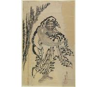 YIMACBJXX Famous Wall Art Decor Canvas Picture Wall Dharma by Katsushika Hokusai Graffiti Art Pictures for Home Decor 60x90cm