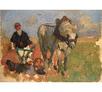 YIMACBJXX Famous Wall Art Decor Canvas Picture Wall Farmer and Horse-drawn Plough by Emanuel Graffiti Art Pictures for Home Decor 60x90cm