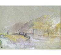 YIMACBJXX Famous Wall Art Decor Canvas Picture Wall Foul by God: River Landscape with Anglers Fishing From a Weir by Mallord William Turner Graffiti Art Pictures for Home Decor 60x90cm