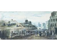 YIMACBJXX Famous Wall Art Decor Canvas Picture Wall Incident During the Paris Commune by Dupendant Graffiti Art Pictures for Home Decor 60x90cm