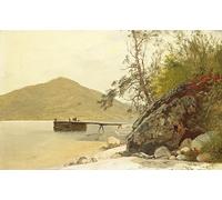 YIMACBJXX Famous Wall Art Decor Canvas Picture Wall Landing At Sabbath Day Point by Frederick Kensett Graffiti Art Pictures for Home Decor 60x90cm