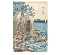 YIMACBJXX Famous Wall Art Decor Canvas Picture Wall Pilgrimage to the Exhibition of the Benzaiten Statue in the Main Shrine by Utagawa Hiroshige Graffiti Art Pictures for Home Decor 60x90cm