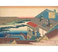 YIMACBJXX Famous Wall Art Decor Canvas Picture Wall Poem by Ise From the Series One Handred Poems Explained by Katsushika Hokusai Graffiti Art Pictures for Home Decor 60x90cm