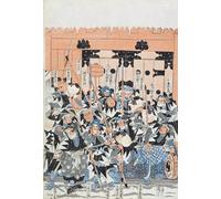 YIMACBJXX Famous Wall Art Decor Canvas Picture Wall Ronin Attacking the Kiras Gate by Utagawa Kuniyoshi Graffiti Art Pictures for Home Decor 60x90cm