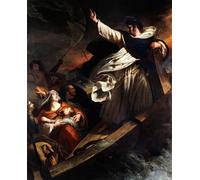 YIMACBJXX Famous Wall Art Decor Canvas Picture Wall Saint Aquinas Preaches Trust in God During the Storm by Ary Scheffer Graffiti Art Pictures for Home Decor 60x90cm
