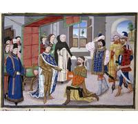 YIMACBJXX Famous Wall Art Decor Canvas Picture Wall Seventh Crusade King of France Saint Louis in Nicosia in Cyprus Around by Jean Fouquet Graffiti Art Pictures for Home Decor 60x90cm
