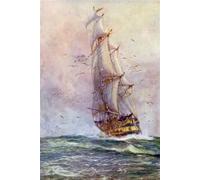 YIMACBJXX Famous Wall Art Decor Canvas Picture Wall the Foudroyant One of Nelsons Old Ships by William Lionel Wyllie Graffiti Art Pictures for Home Decor 60x90cm