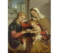 YIMACBJXX Famous Wall Art Decor Canvas Picture Wall the Mystic Marriage of St Catherine by Battista Moroni Graffiti Art Pictures for Home Decor 60x90cm