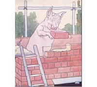 YIMACBJXX Famous Wall Art Decor Canvas Picture Wall the Third Little Pig Built His House of Bricks by Leonard Leslie Brooke Graffiti Art Pictures for Home Decor 60x90cm