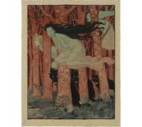 YIMACBJXX Famous Wall Art Decor Canvas Picture Wall Three Women and Three Wolves by Eugene Grasset Graffiti Art Pictures for Home Decor 60x90cm