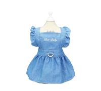 YIMAISZQ Dog Clothes Dress Puppy Luxury Skirt Princess Dresses Wedding Evening Tutu Denim For Small Girl-blue-m