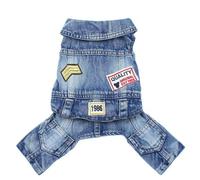 YIMAISZQ Dog Clothes Pet Dog Jean Jumpsuit Pants Denim Coat Jacket Apparel 6 Sizes - Spring Summer Clothes For Small And Medium Dogs-blue-l