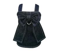 YIMAISZQ Dog Clothes Pet Small Dress Bowknot Cute Denim Skirt Leas Leash Harness Coat Pretty Vest Chihuahua Yorkshire #-a-s