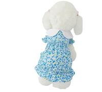 YIMAISZQ Dog Clothes Summer Dress Floral Pet Skirts Cat Sweet Dresses Chihuahua Yorkie Clothing Soft Breathable Puppy Costume Girls Clothes-blue-s
