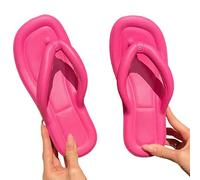 YIMAISZQ Flip Flops Women Beach Slippers Thick Sole Wedge Heels Sandals Outdoor Slides Non-slip Homes Fashion Flip-flops-rose Red-36-37(foot 230mm)