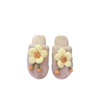 YIMAISZQ Memory Foam Slippers Women Autumn Winter Sweet Floral Soft Sole Cotton Padded Indoor Warmth Cozy Home Footwear -pink Slippers-36-37