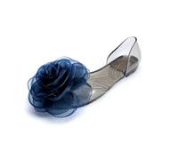 YIMAISZQ sandals for women Transparent Flats Shoes Woman Pearl Bowknot Summer Ladies Open Toe Roman Beach-2057 Blue-41