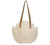 YIMAISZQ Straw Bag Beach Women Handbag Handmade Woven Summer Vacation Casual Shoulder Bags-white