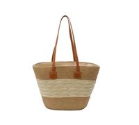 YIMAISZQ Straw Bag Clash Of Colours Summer Versatile Commuter Ladies Woven Simple Large-capacity Bucket Bag-6-26x27x14cm