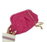 YIMAISZQ Straw Bag Dumpling Clutch Woven Tote Purse For Women Summer Beach Wicker Purses Women-hotpink
