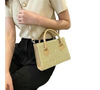 YIMAISZQ Straw Bag Ladies Woven Shoulder Summer Satchel Women's Weaving Crossbody Adjustable Strap Small Handbag-khaki