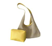 YIMAISZQ Straw Bag Travel Beach Rattan Woven Handmade Knitted Summer Large Capacity Women Shoulder Bags Handbag Shopper-yellow