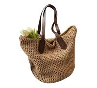 YIMAISZQ Straw Bag Women Shouder Bohemian Underarm Summer Beach Woven Armpit Large Casual Crochet Tote Shopping Bags-brown