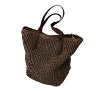 YIMAISZQ Straw Bag Women Shouder Bohemian Underarm Summer Beach Woven Armpit Large Casual Crochet Tote Shopping Bags-coffee
