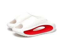 YIMAISZQ summer sandals men Hollow Women Platform Soft Comfy Beach Shoes Unisex Sports Slippers Non-slips Shower Slides Slippers-white Red B-46-47