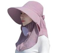 YIMAIWLX bucket hat Sun Hat Women's Sun Protection Mask Full Face Summer Uv Protection Face Covering Cycling Hat Sun Hat-purple-one Size