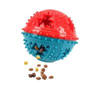 YIMAIWLX Dog Toys Grinding Teeth Sound Ball Leaking Food Balls Anti Bite Interactive Training Cleaning Pet Products-red And Blue