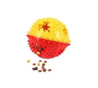 YIMAIWLX Dog Toys Grinding Teeth Sound Ball Leaking Food Balls Anti Bite Interactive Training Cleaning Pet Products-red And Yellow