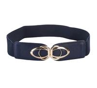 YIMAIWLX women's belts Fashion Pu Leather Elastic Wide Belts For Women Stretch Thick Waist Dress Plus Size-blue-85cm(88cm To 130cm)