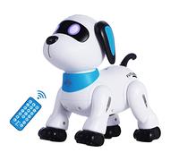 yiman Remote Control Robot Dog Toy - Interactive & Programmable RC Robot Toy for Kids 3+, Smart Dancing Robot Puppy with LED Eyes & Sound, Rechargeable Electronic Pet Toy for Boys & Girls - Blue