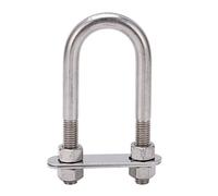 yiMANtrading 12x130mm Marine Bow Stern Eye U Bolt, Stainless Steel Boat Deck Hardware with Adjustable Screw, Tie Down U Bolt for Marine Use