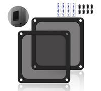 YIMATEECO 120mm Dust Filter PC for Computer Cooler/PSU/Routers Nylon 80 Mesh, Magnetic PC Fan Dust Cover Mesh Cooler Filter Dustproof Computer Fan Grills (Nylon, 120 * 120mm, 2pcs, Black)