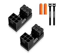 YIMATEECO 6 Pin GPU Graphics Card Power Adapter,2 PACK Pcie 6 Pin Female to Male 180 Degree Angled Connector U Type Turn Board for Desktops Graphics Card(Down Angle,Blcak)