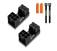 YIMATEECO 6 Pin GPU Graphics Card Power Adapter,2 PACK Pcie 6 Pin Female to Male 180 Degree Angled Connector U Type Turn Board for Desktops Graphics Card(UP Angle,Blcak)