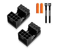 YIMATEECO 8 Pin GPU Graphics Card Power Adapter,2 PACK Pcie 8 Pin Female to Male 180 Degree Angled Connector U Type Turn Board for Desktops Graphics Card(Down Angle,Blcak)