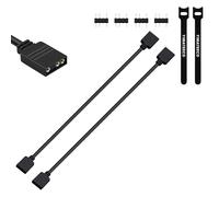 YIMATEECO ARGB Extension Cable 1 to 1 Fan Splitter Cable 5V 3Pin Addressable RGB LED Sync Cables 30cm HUB Extension Connector for Extend PC ARGB Fans Or LED Series (30CM, 1 to 1, 2pcs, Black)