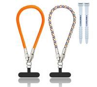 YIMATEECO Cell Phone Lanyard Built-in USB C to USB C Charging Cable, 2 in 1 Phone Wrist Strap Support 65W Fast Charging & Data Transfer, Anti Theft Strap for Travel/Commuting (BFF Matching Set, 2Pcs)
