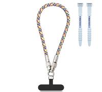 YIMATEECO Cell Phone Lanyard Built-in USB C to USB C Charging Cable, 2 in 1 Phone Wrist Strap Support 65W Fast Charging & Data Transfer, Anti Theft Strap for Gym/Travel/Commuting (Multicolor)