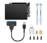 YIMATEECO M.2 SATA SSD to SATA Enclosure Adapter, M.2 NGFF SSD to 2.5IN SA-TA 3.0 Card Adapter With Case B & M Key SA-TA Based 6Gbps External Disk Caddy Case Support 2230 2242 2260 2280 (1 SET)