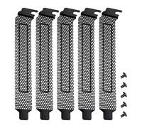 YIMATEECO PCI Slot Covers, 5Pcs Hard Steel PCI Slot Cover Dust Filter Bracket Computer Case Expansion Blank Plate Dustproof Filter with Screws for PC Computer Case (120 * 20mm, Black, 5 Pack)