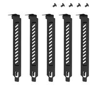 YIMATEECO PCI Slot Covers with Screws for PC Computer Case Accessories, 5Pcs Hard Steel Black PCI Slot Cover Dust Filter Bracket Expansion Blanking Plate Vented and Dustproof (120 * 20mm, Black)