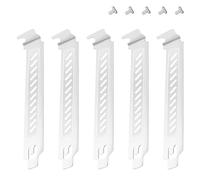 YIMATEECO PCI Slot Covers with Screws for PC Computer Case Accessories, 5Pcs Hard Steel PCI Slot Cover Dust Filter Bracket Expansion Blanking Plate Vented and Dustproof (120 * 20mm, White, 5 Pack)